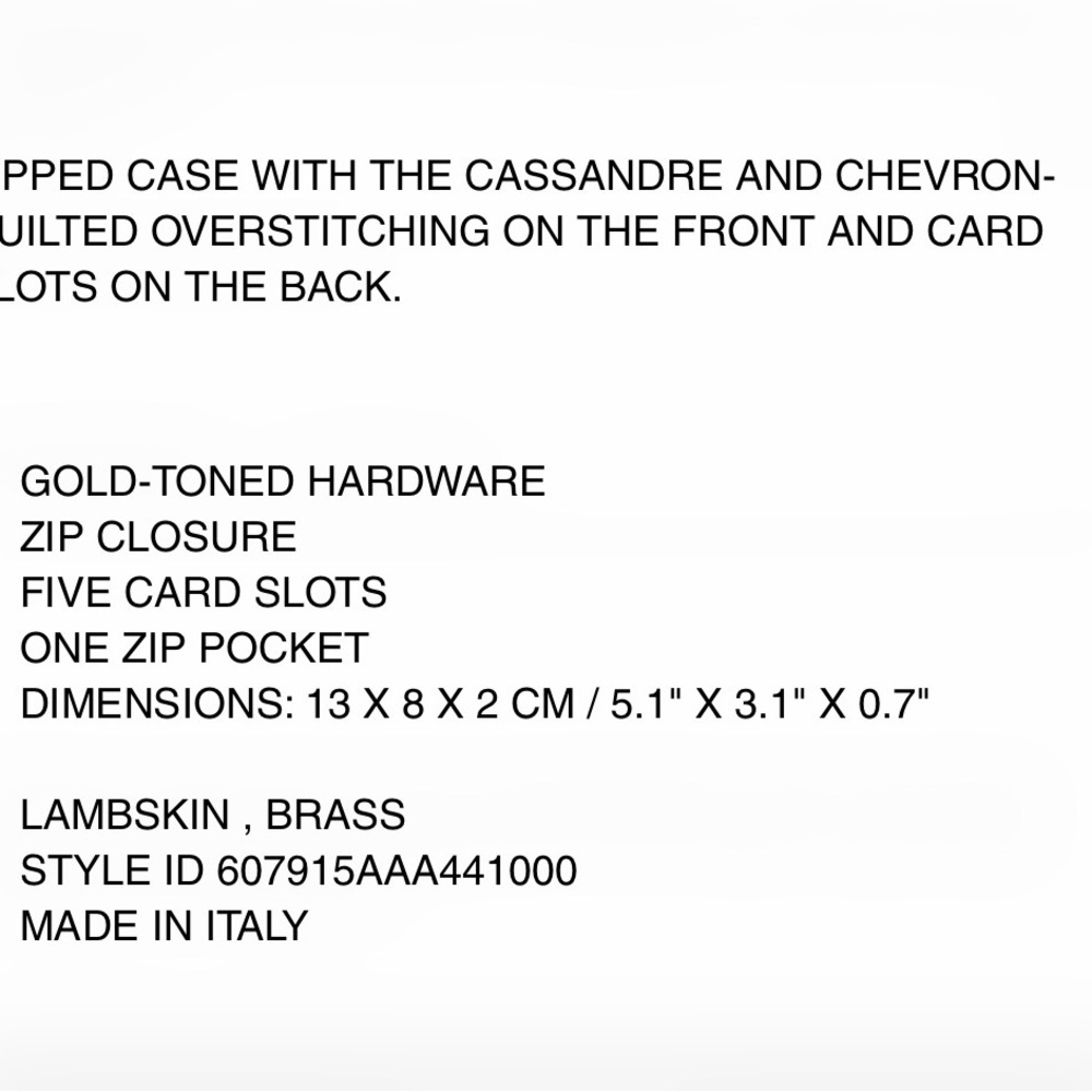 Saint Laurent Black Quilted Credit Card Holder with Gold Logo Lambskin BRAND NEW - Picture 9 of 13